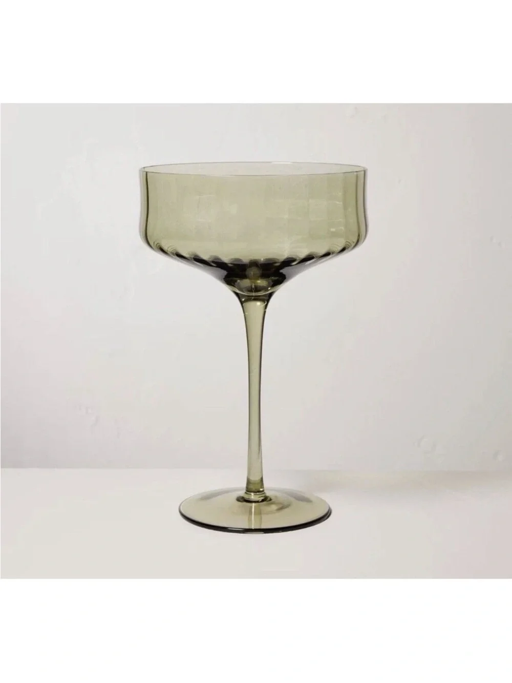 **Set of 4** 12oz Coupe Margarita Glasses Green Hearth & Hand with Magnolia NEW